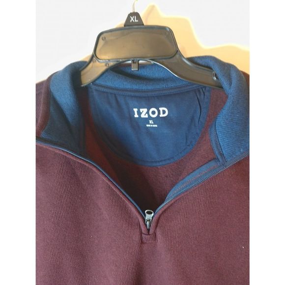 Izod 1/4 Zip Pullover Sweater Maroon Size XL‎ - Picture 2 of 6